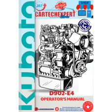 KUBOTA ENGINE D902-E4 OPERATOR'S MANUAL